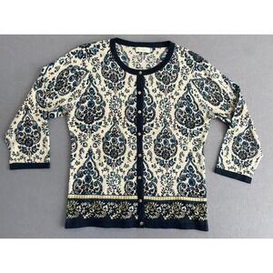 Spartina 449 Blue and Cream Patterned Cardigan